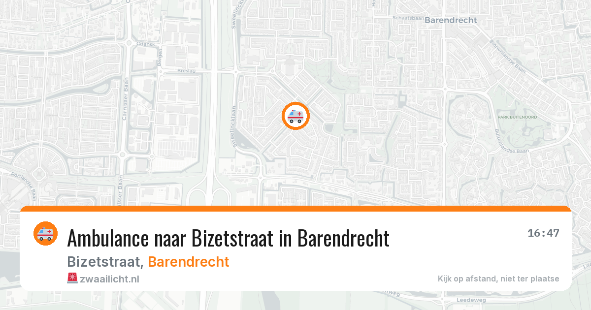 Ambulance naar Bizetstraat in Barendrecht — 14 aug 2026