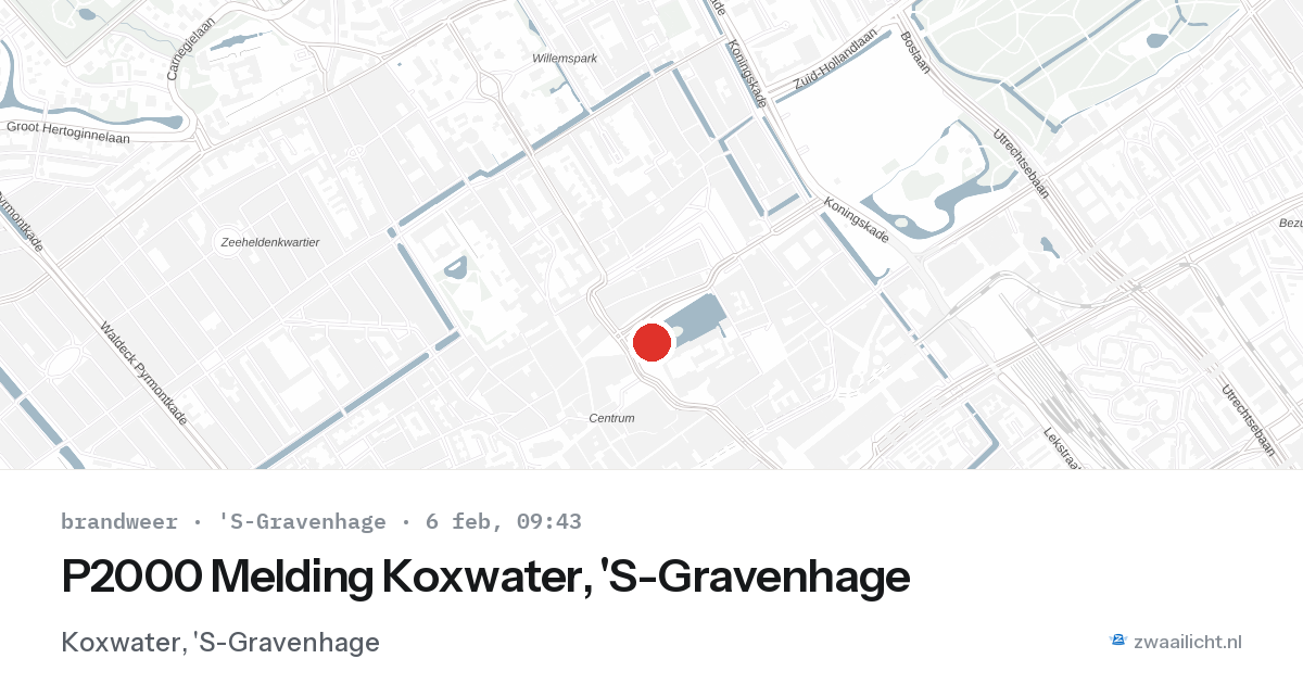 P2000 Melding Koxwater, 'S-Gravenhage — 6 feb 2026
