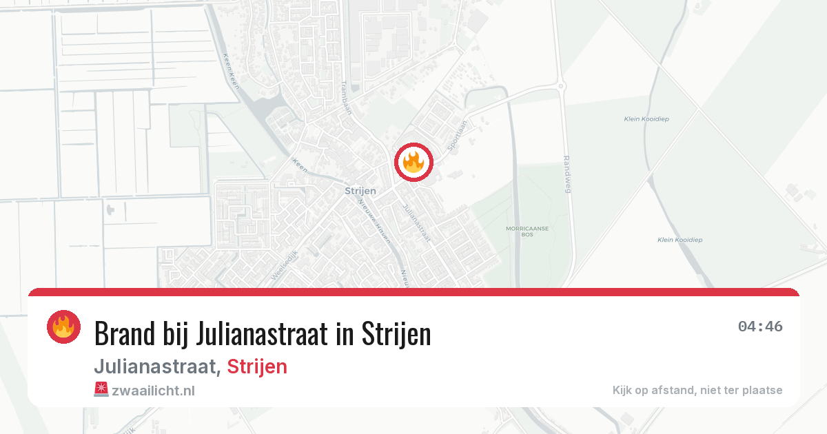Brand bij Julianastraat in Strijen — 29 mrt 2026