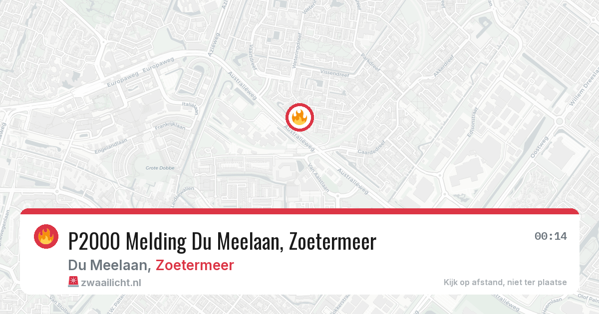 P2000 Melding Du Meelaan, Zoetermeer — 26 feb 2026