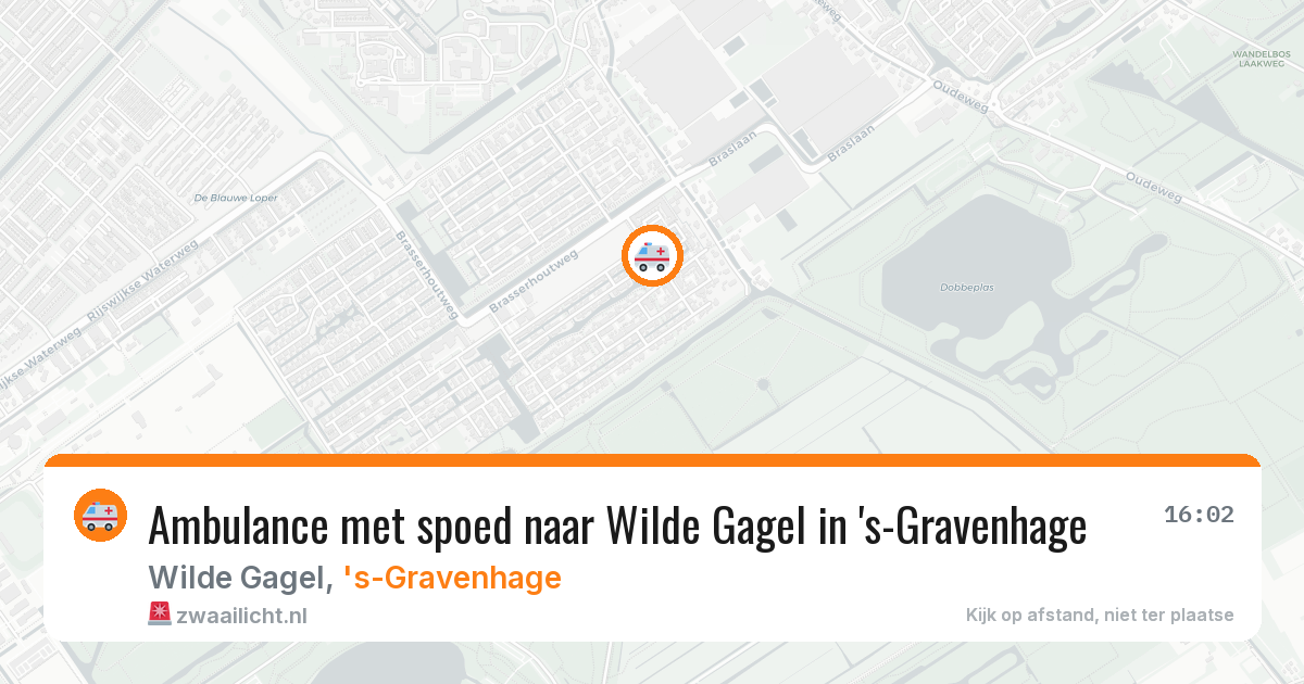 Ambulance met spoed naar Wilde Gagel in 's-Gravenhage — 9 aug 2026