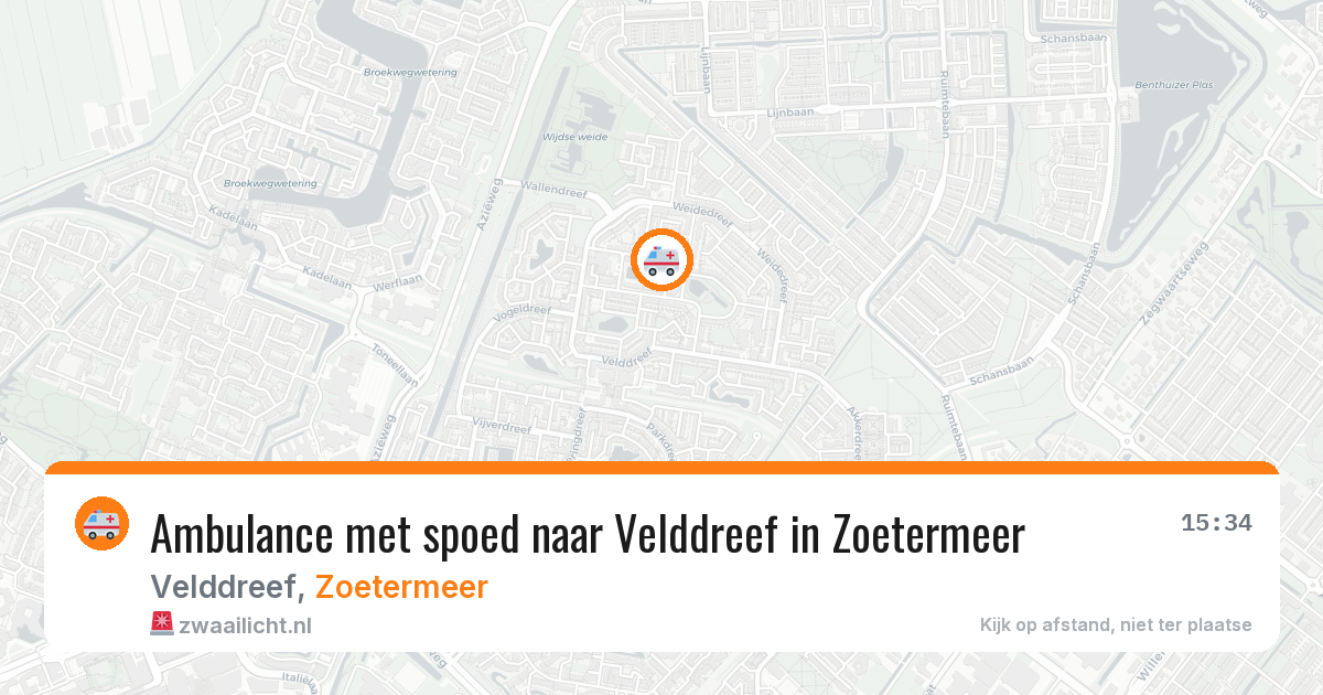 Ambulance met spoed naar Velddreef in Zoetermeer — 28 mrt 2026