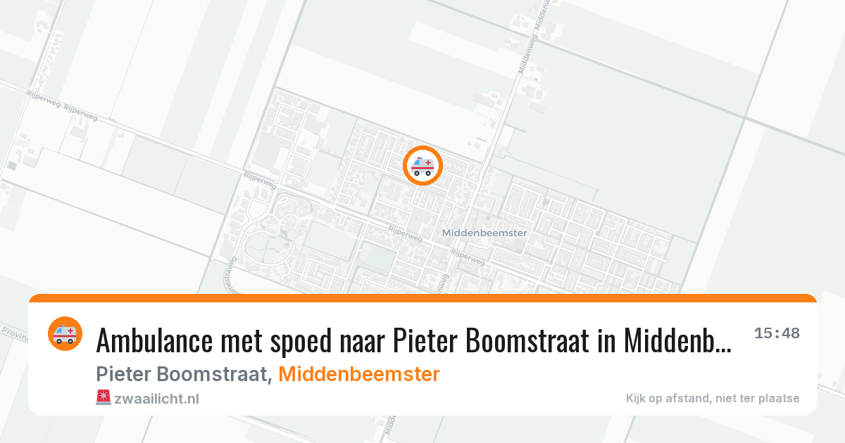 Ambulance met spoed naar Pieter Boomstraat in Middenbeemster — 26 jun 2026