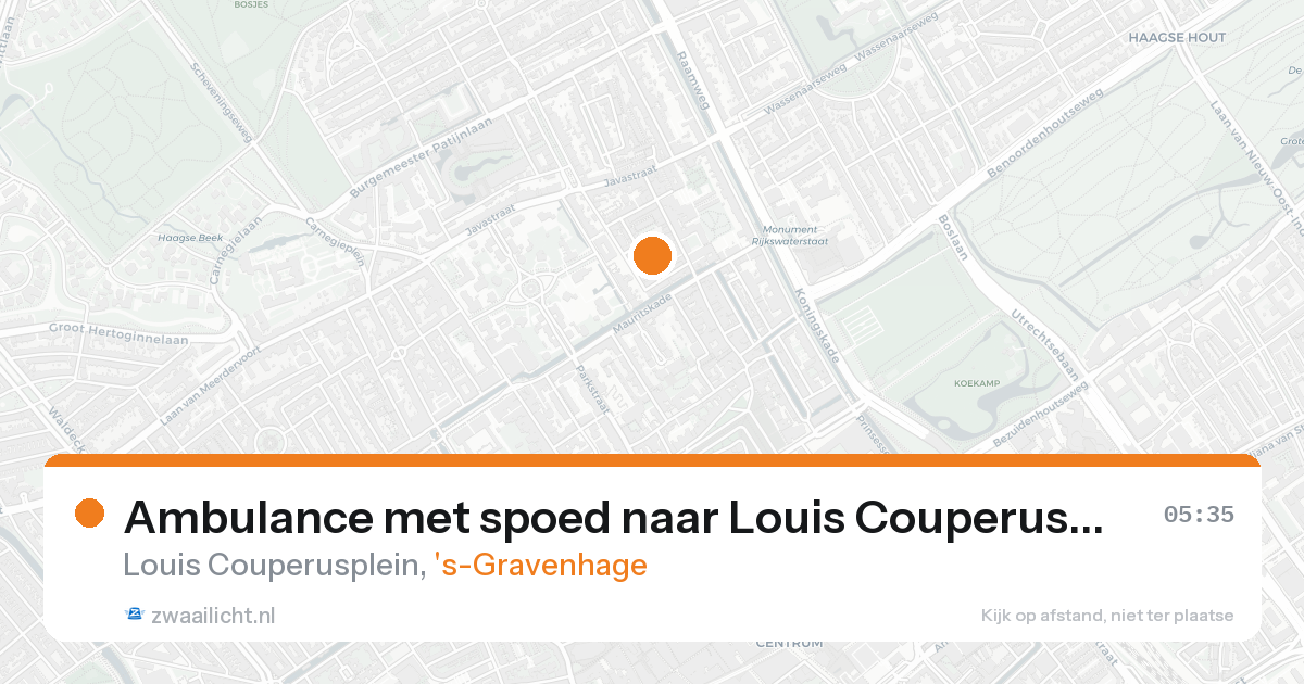 Ambulance met spoed naar Louis Couperusplein in 's-Gravenhage — 25 aug 2026