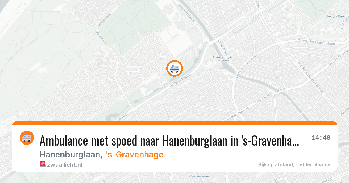 Ambulance met spoed naar Hanenburglaan in 's-Gravenhage — 12 aug 2026