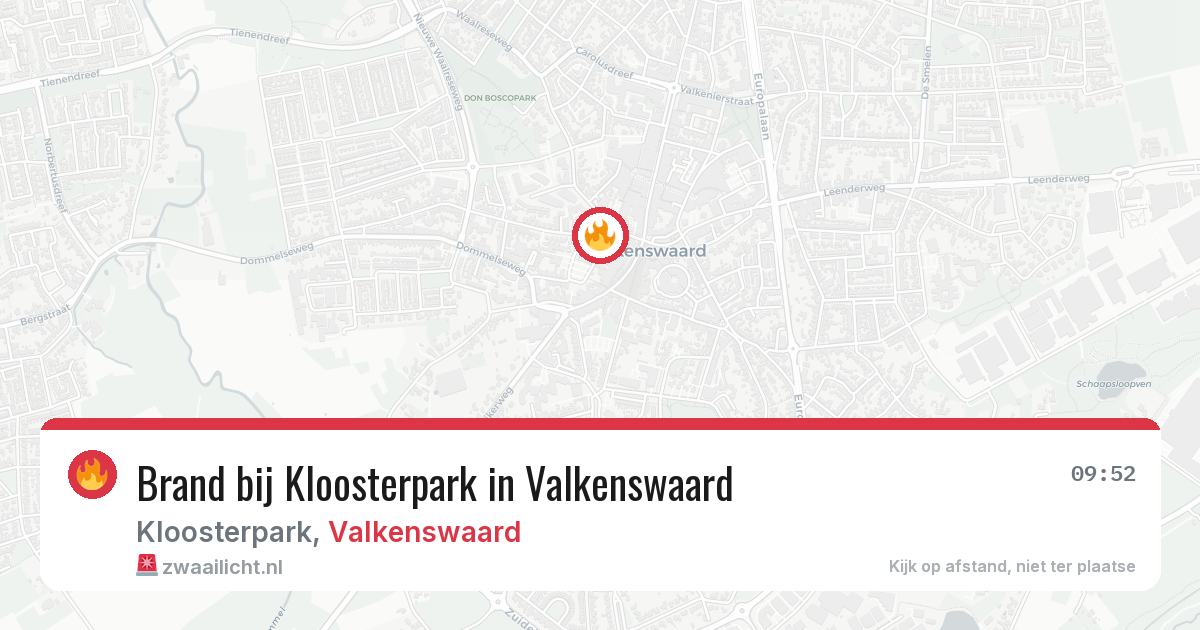 Brand bij Kloosterpark in Valkenswaard — 24 jan 2026