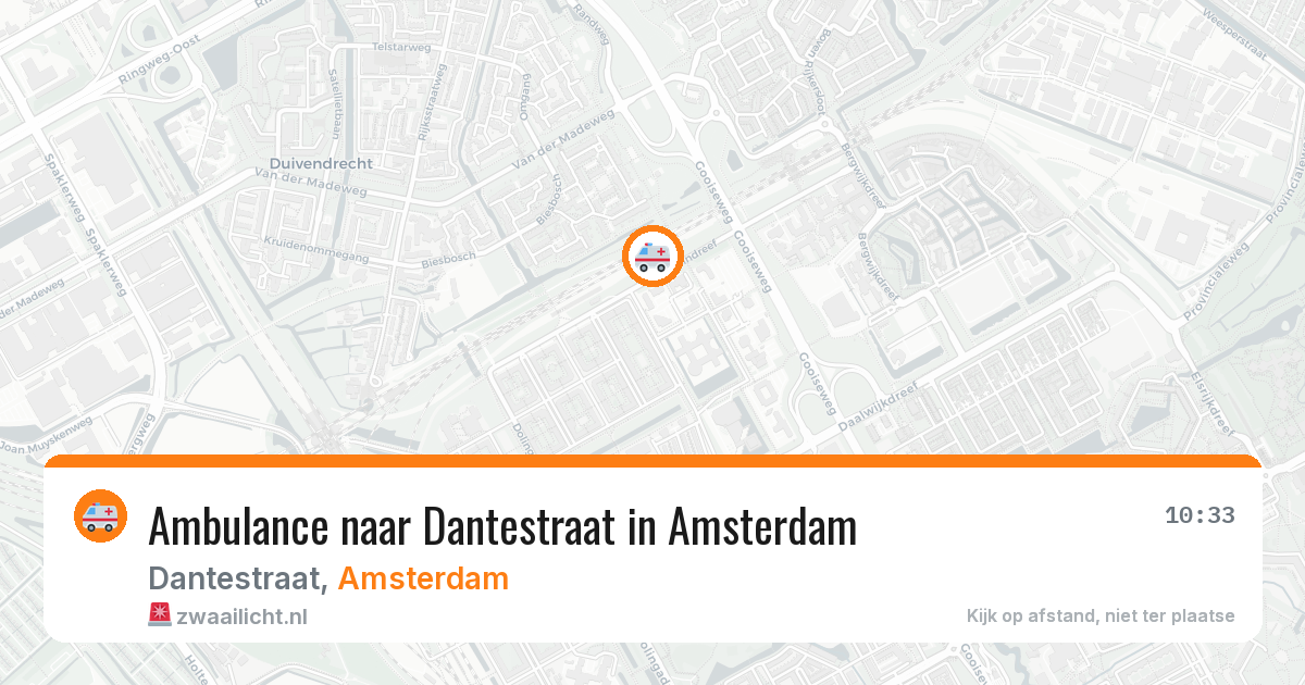 Ambulance naar Dantestraat in Amsterdam — 2 aug 2026