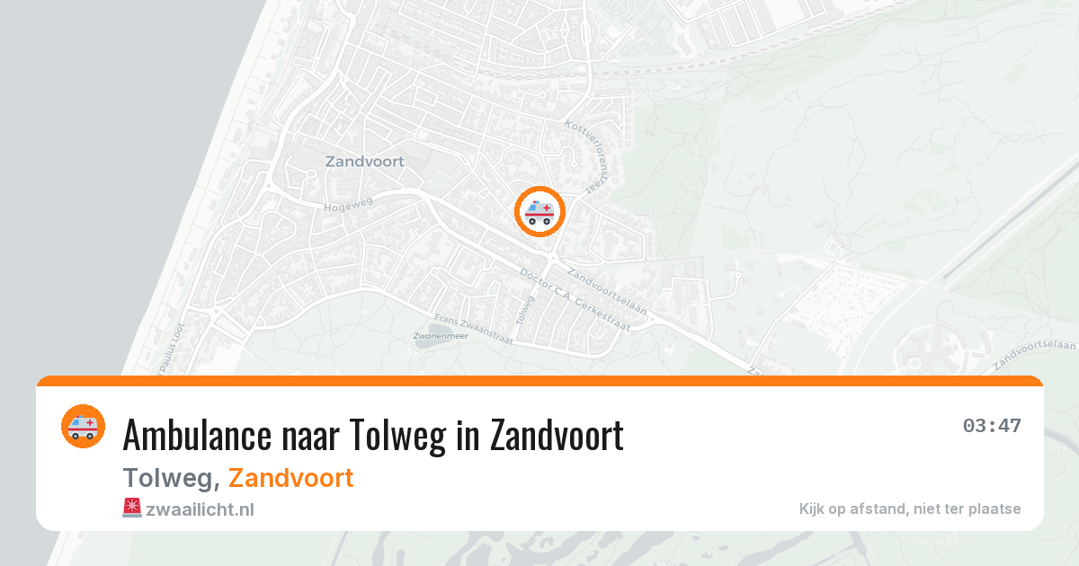 Ambulance naar Tolweg in Zandvoort — 19 jun 2026