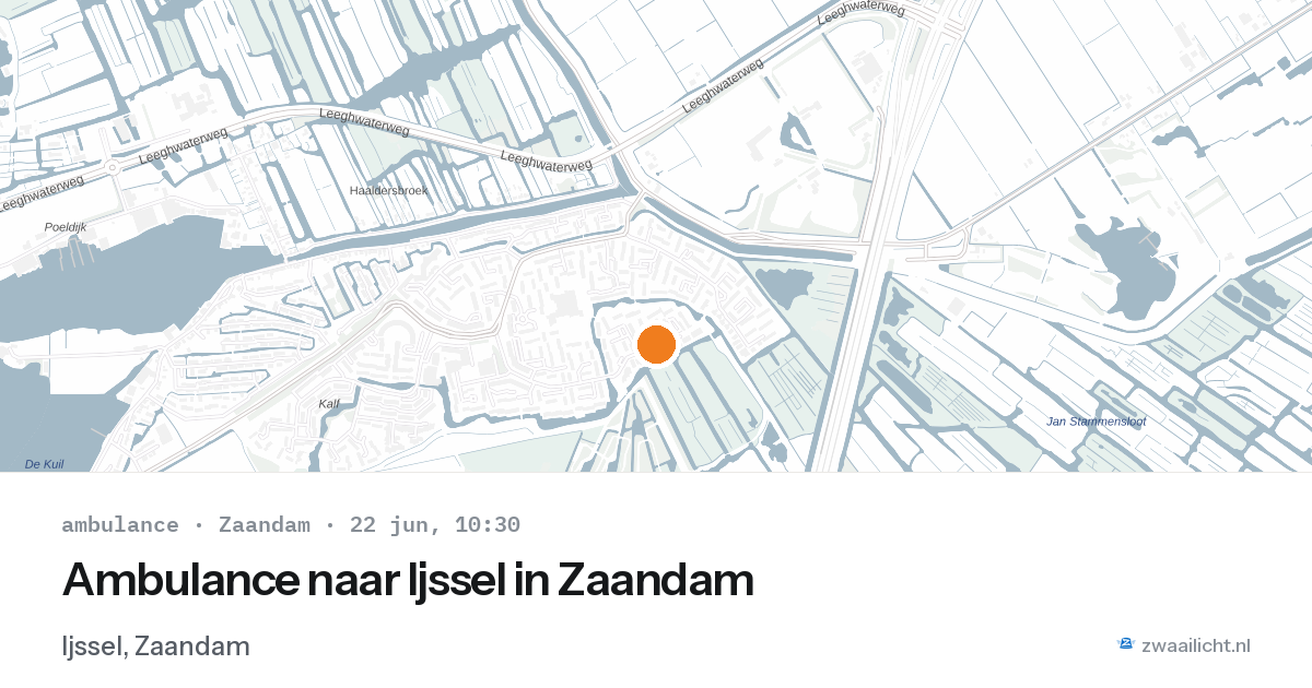 Ambulance naar Ijssel in Zaandam — 22 jun 2026