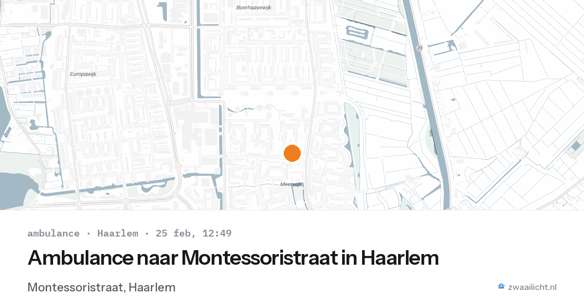 Ambulance naar Montessoristraat in Haarlem — 25 feb 2026
