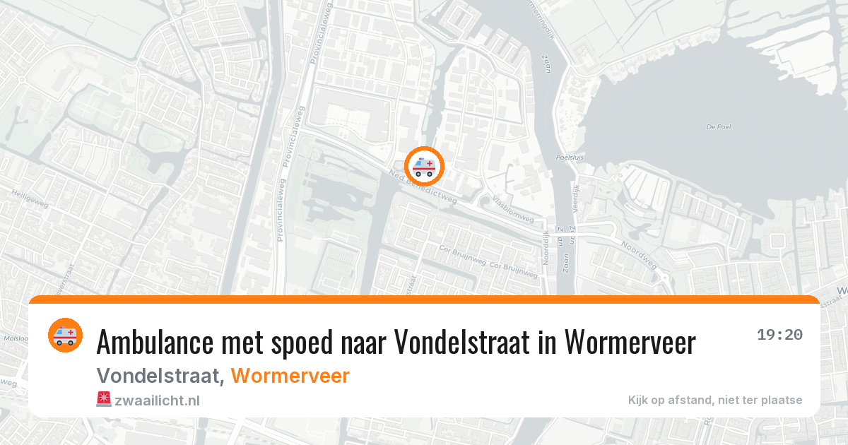 Ambulance met spoed naar Vondelstraat in Wormerveer — 24 mei 2026