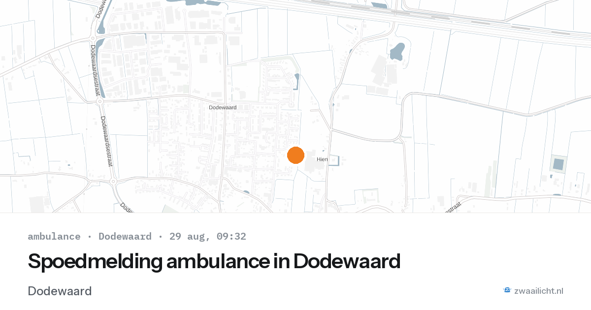 Spoedmelding ambulance in Dodewaard — 29 aug 2026