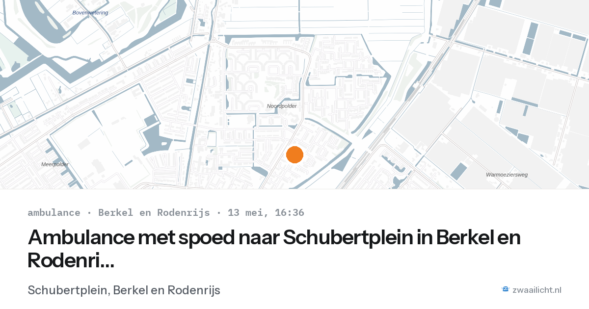 Ambulance met spoed naar Schubertplein in Berkel en Rodenrijs — 13 mei 2026