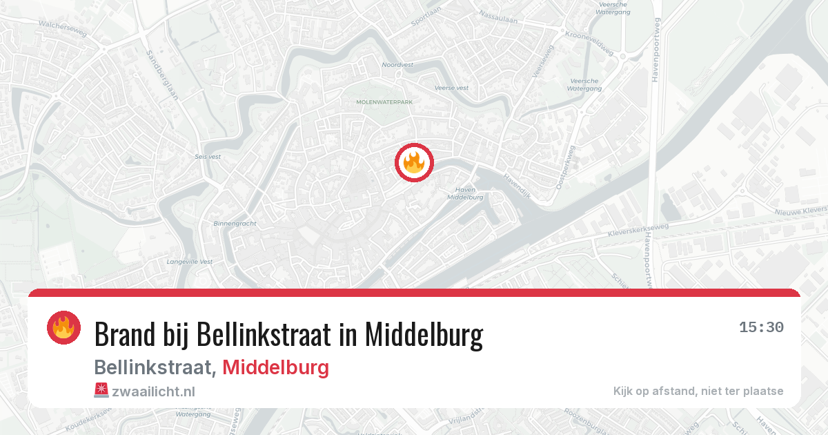 Brand bij Bellinkstraat in Middelburg — 24 mrt 2026