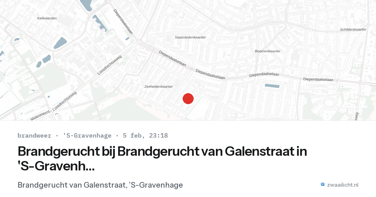 Brandgerucht bij Brandgerucht van Galenstraat in 'S-Gravenhage — 5 feb 2026