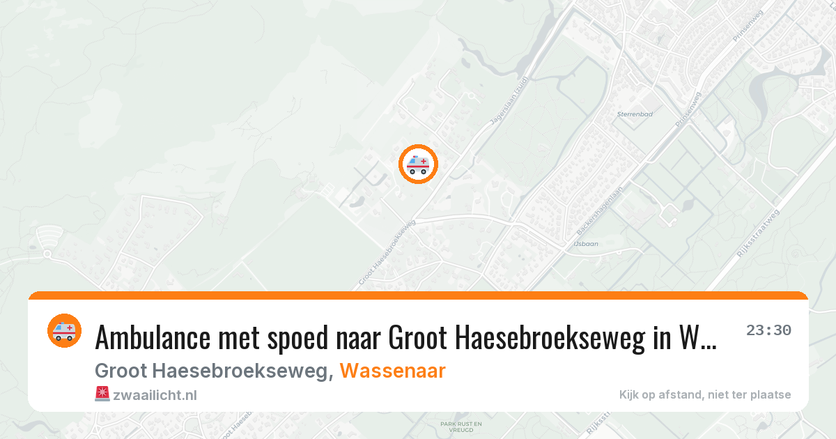 Ambulance met spoed naar Groot Haesebroekseweg in Wassenaar — 10 apr 2026