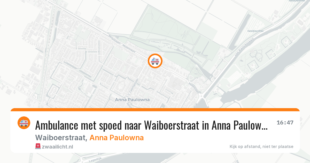 Ambulance met spoed naar Waiboerstraat in Anna Paulowna — 22 jun 2026
