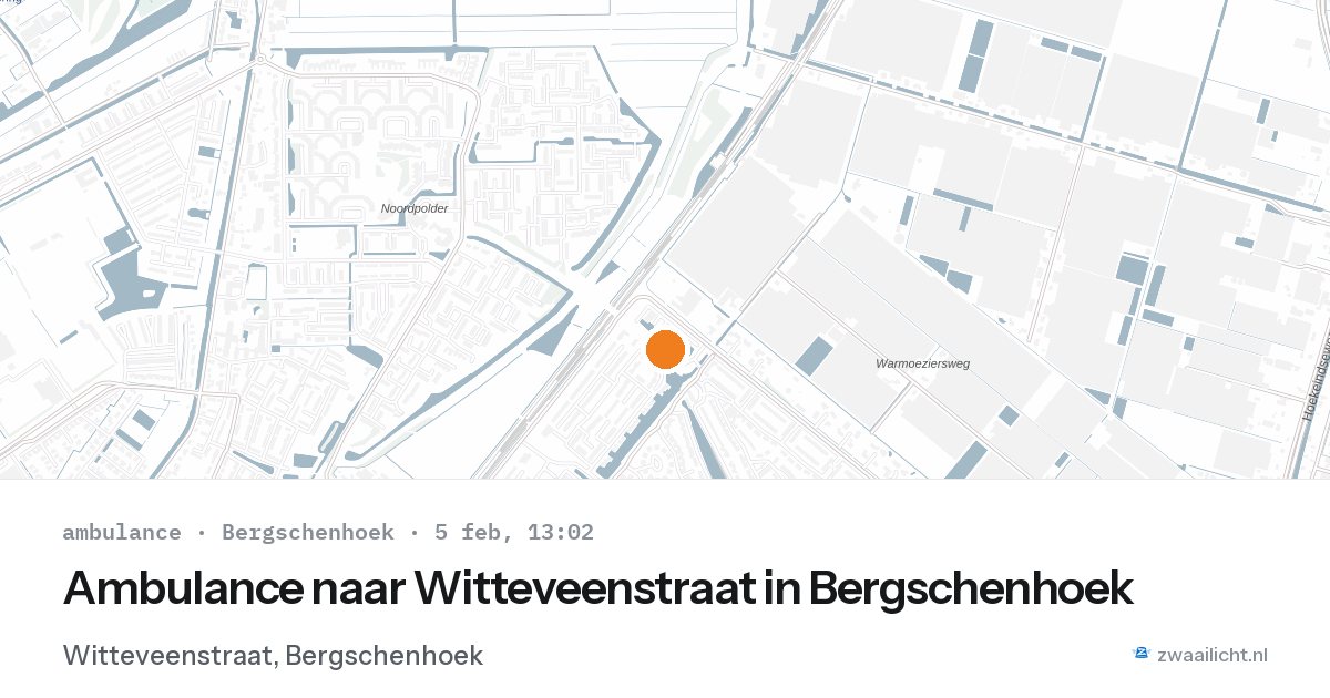 Ambulance naar Witteveenstraat in Bergschenhoek — 5 feb 2026