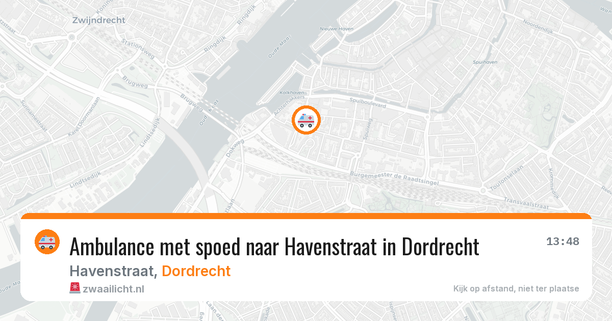 Ambulance met spoed naar Havenstraat in Dordrecht — 8 jul 2026