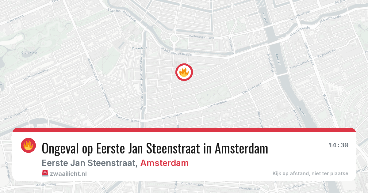 Ongeval op Eerste Jan Steenstraat in Amsterdam — 21 jun 2026