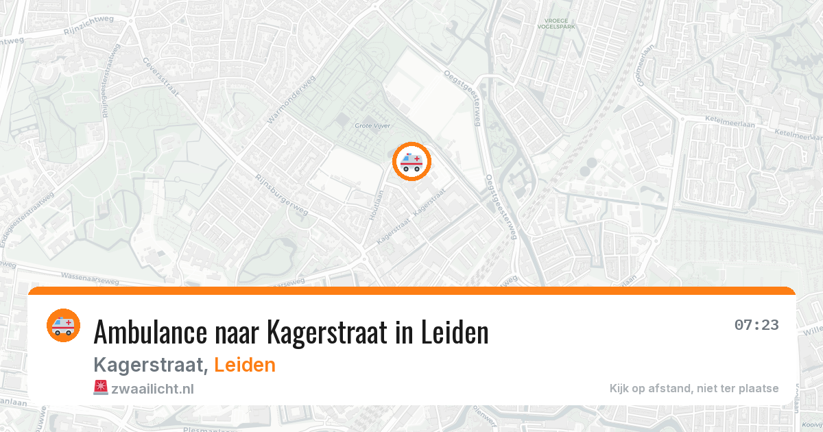 Ambulance naar Kagerstraat in Leiden — 13 aug 2026