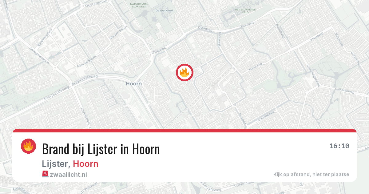 Brand bij Lijster in Hoorn — 15 mrt 2026