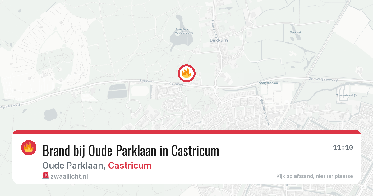 Brand bij Oude Parklaan in Castricum — 6 aug 2026