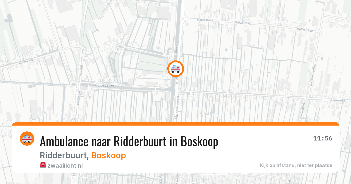 Ambulance naar Ridderbuurt in Boskoop — 10 aug 2026