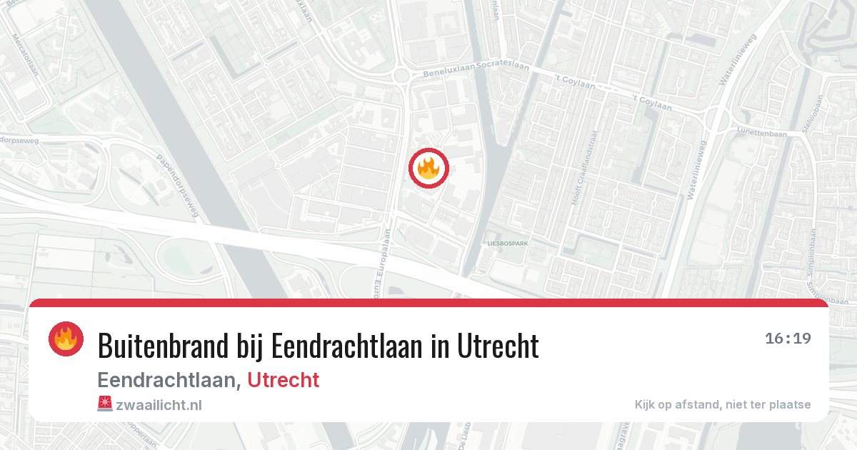 Buitenbrand bij Eendrachtlaan in Utrecht — 19 jul 2026