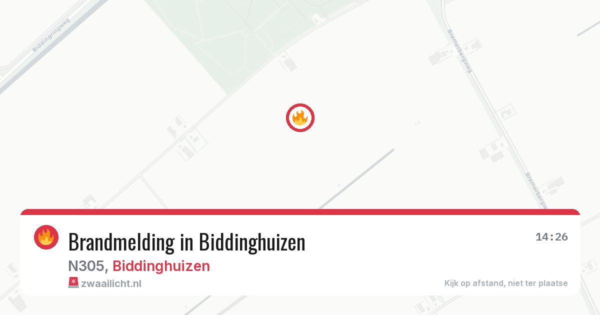 Brandmelding in Biddinghuizen — 10 aug 2026