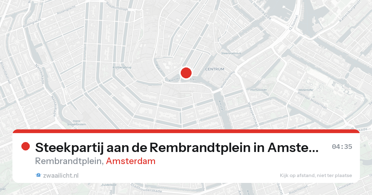 Steekpartij aan de Rembrandtplein in Amsterdam — 21 aug 2026