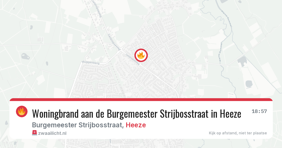 Woningbrand aan de Burgemeester Strijbosstraat in Heeze — 27 mrt 2026