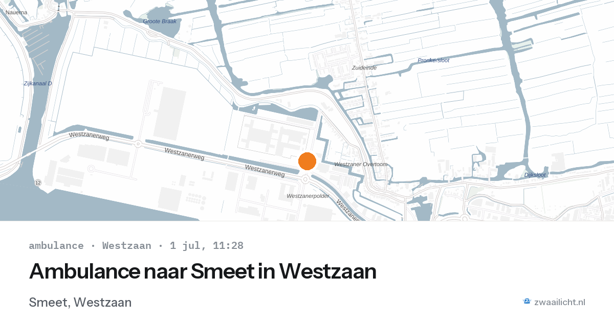 Ambulance naar Smeet in Westzaan — 1 jul 2026