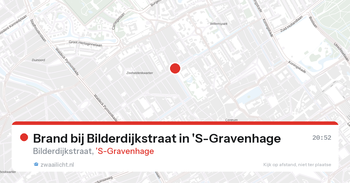 Brand bij Bilderdijkstraat in 'S-Gravenhage — 27 aug 2026