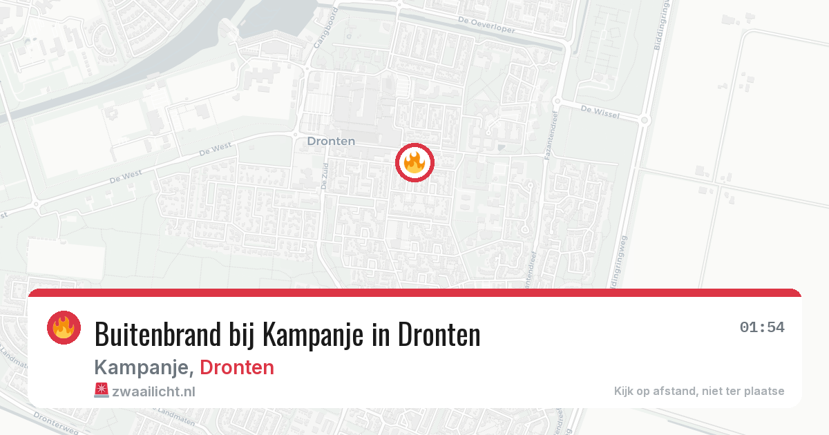 Buitenbrand bij Kampanje in Dronten — 2 aug 2026