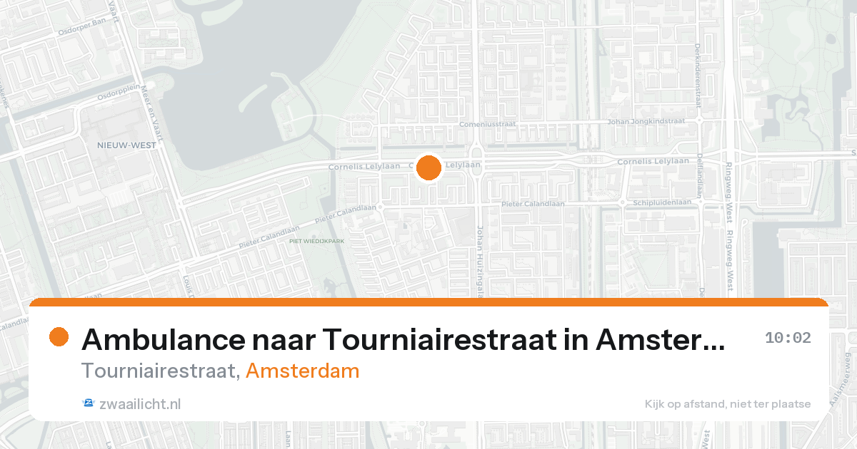 Ambulance naar Tourniairestraat in Amsterdam — 15 aug 2026