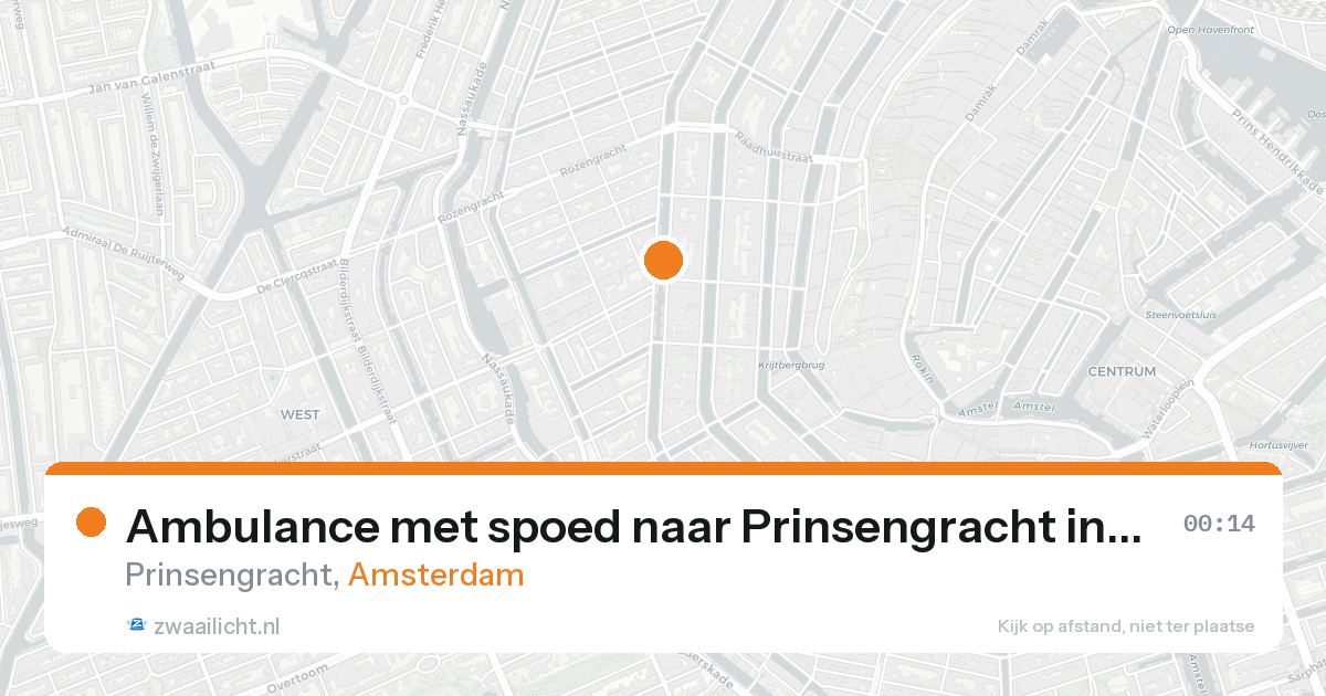Ambulance met spoed naar Prinsengracht in Amsterdam — 21 aug 2026