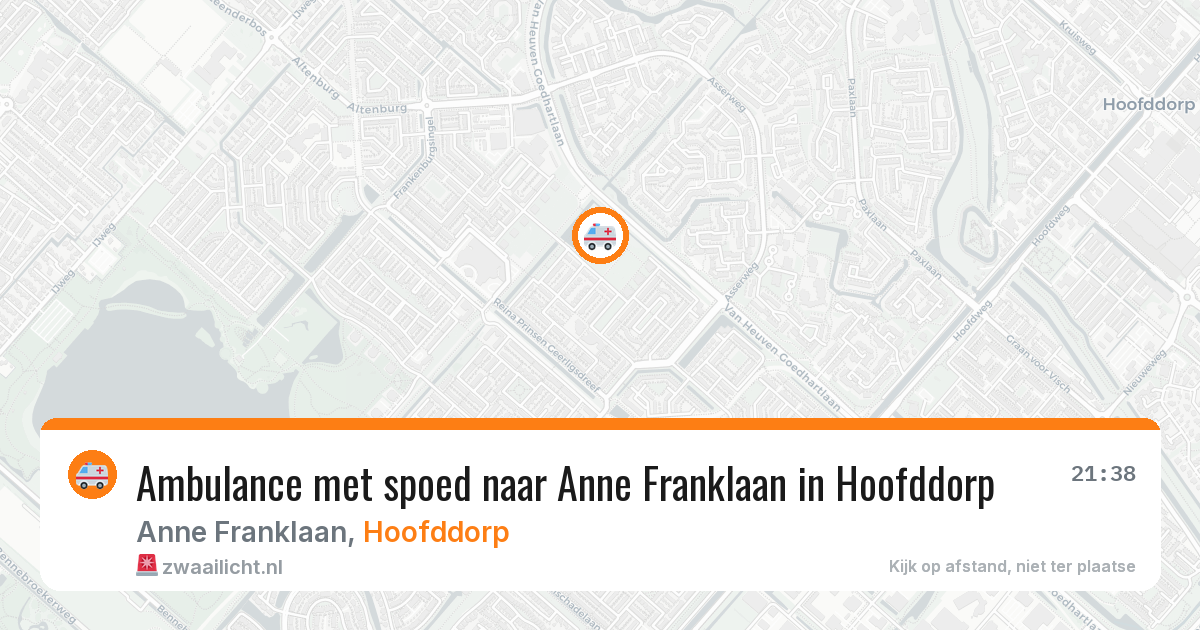 Ambulance met spoed naar Anne Franklaan in Hoofddorp — 4 jul 2026