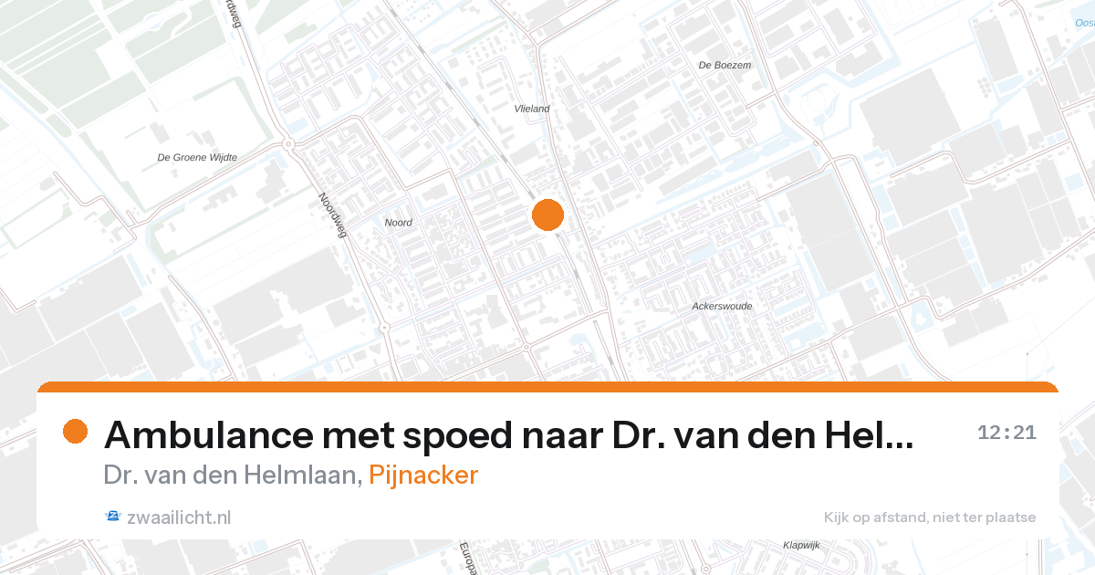 Ambulance met spoed naar Dr. van den Helmlaan in Pijnacker — 29 mrt 2026