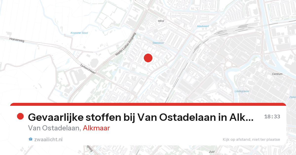 Gevaarlijke stoffen bij Van Ostadelaan in Alkmaar — 17 mrt 2026