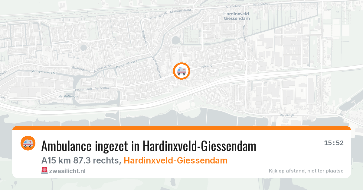 Ambulance ingezet in Hardinxveld-Giessendam — 14 aug 2026