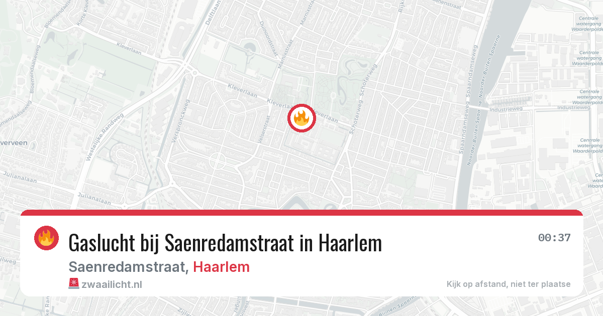 Gaslucht bij Saenredamstraat in Haarlem — 12 jul 2026