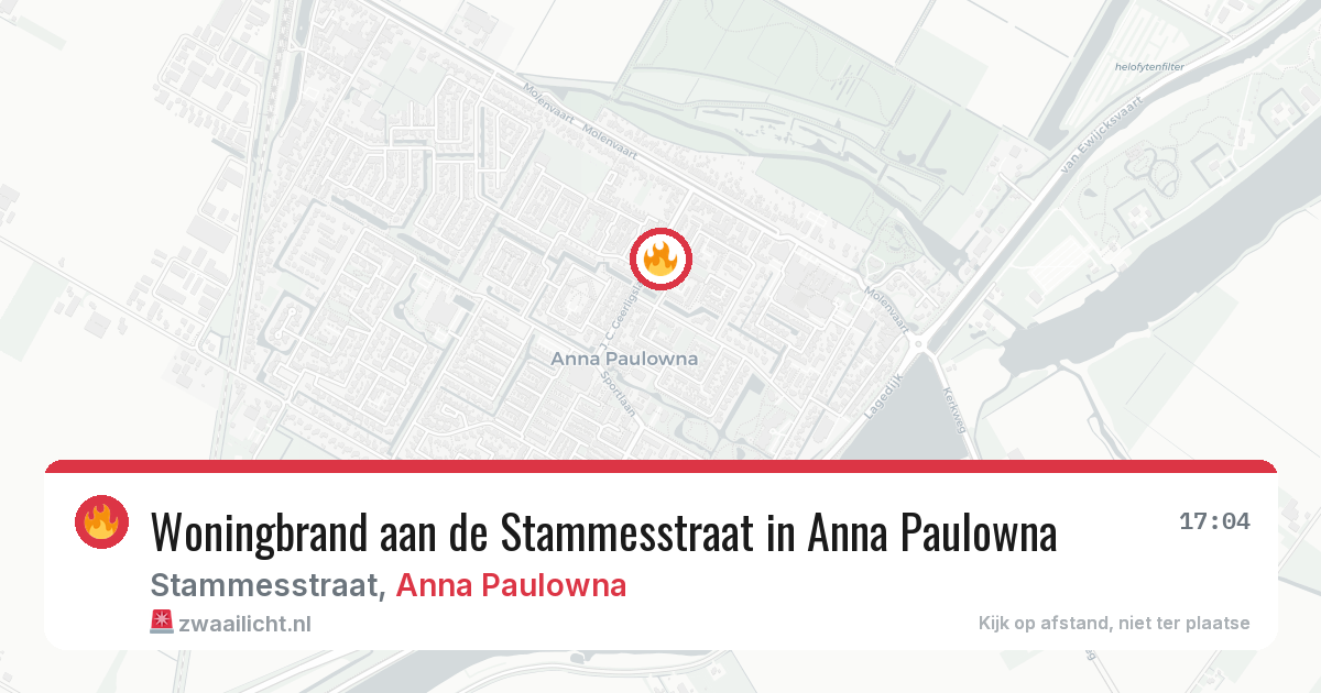 Woningbrand aan de Stammesstraat in Anna Paulowna — 17 jun 2026