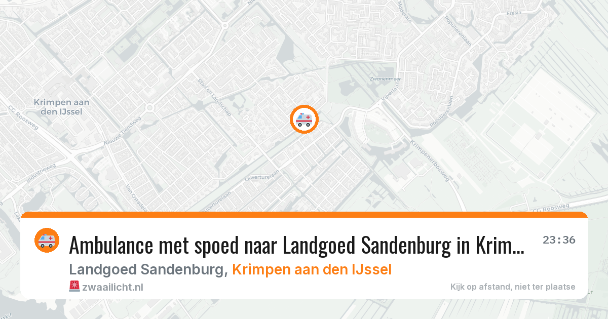 Ambulance met spoed naar Landgoed Sandenburg in Krimpen aan den IJssel — 4 jul 2026