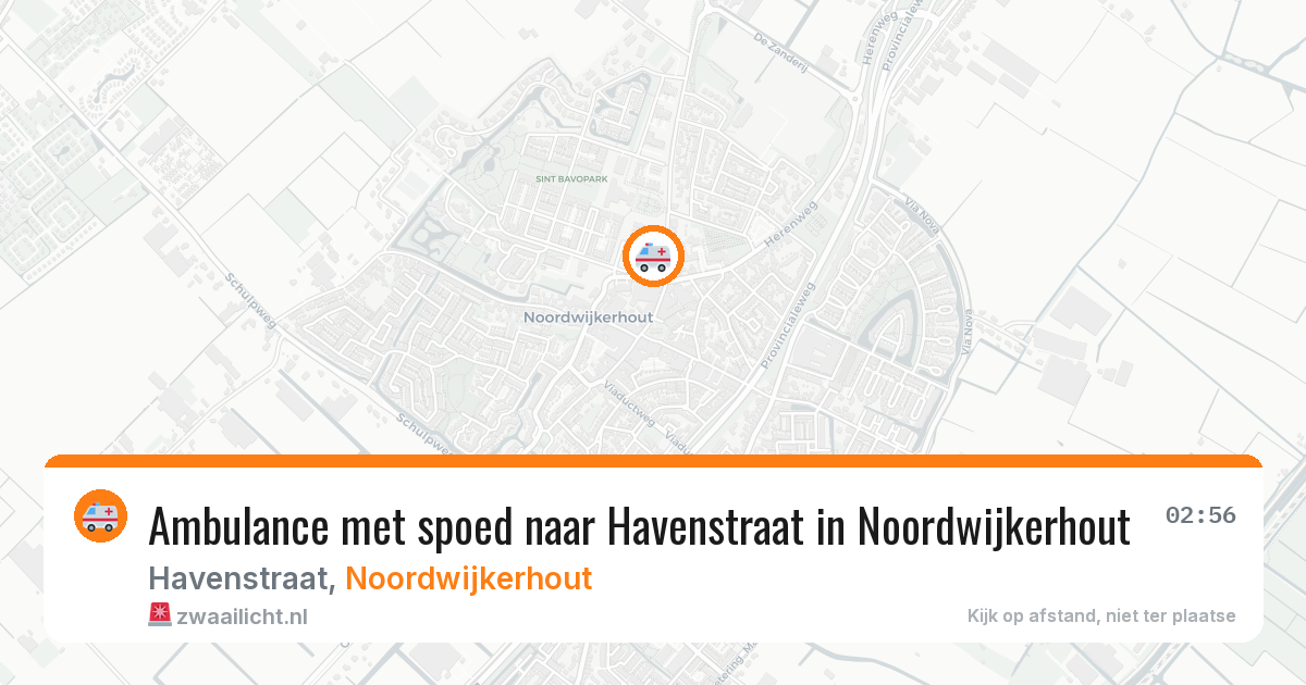 Ambulance met spoed naar Havenstraat in Noordwijkerhout — 21 jun 2026