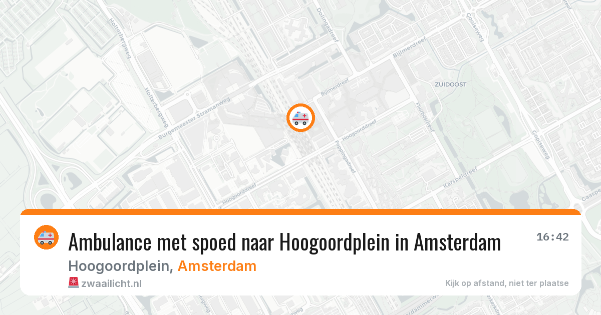 Ambulance met spoed naar Hoogoordplein in Amsterdam — 25 jun 2026