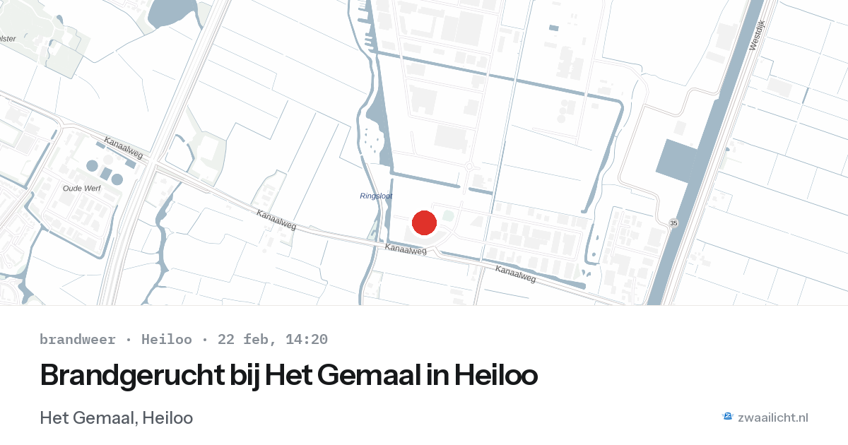 Brandgerucht bij Het Gemaal in Heiloo — 22 feb 2026