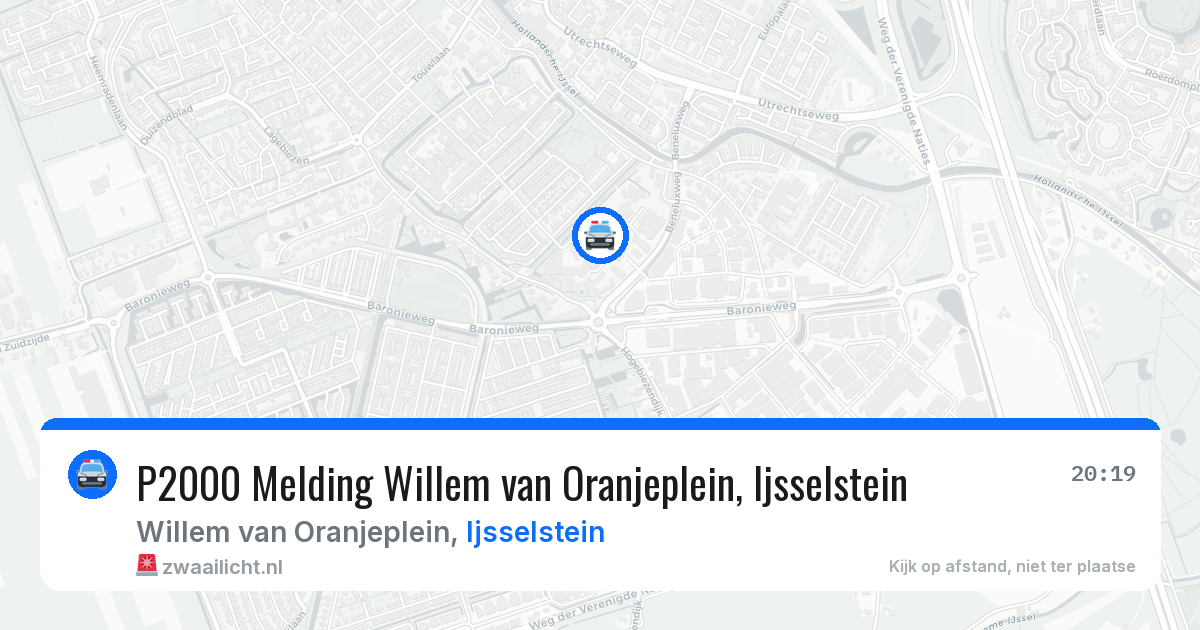 P2000 Melding Willem van Oranjeplein, Ijsselstein — 15 jun 2026