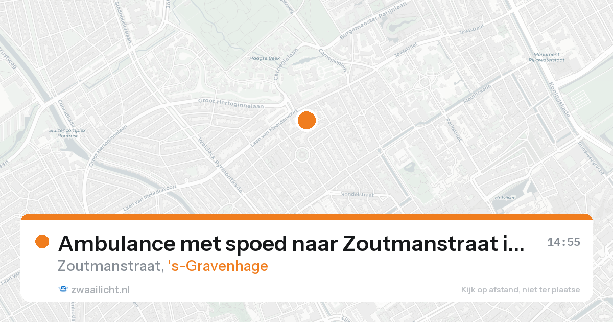 Ambulance met spoed naar Zoutmanstraat in 's-Gravenhage — 15 aug 2026