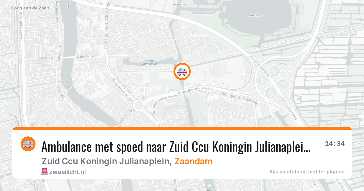 Ambulance met spoed naar Zuid Ccu Koningin Julianaplein in Zaandam — 3 feb 2026